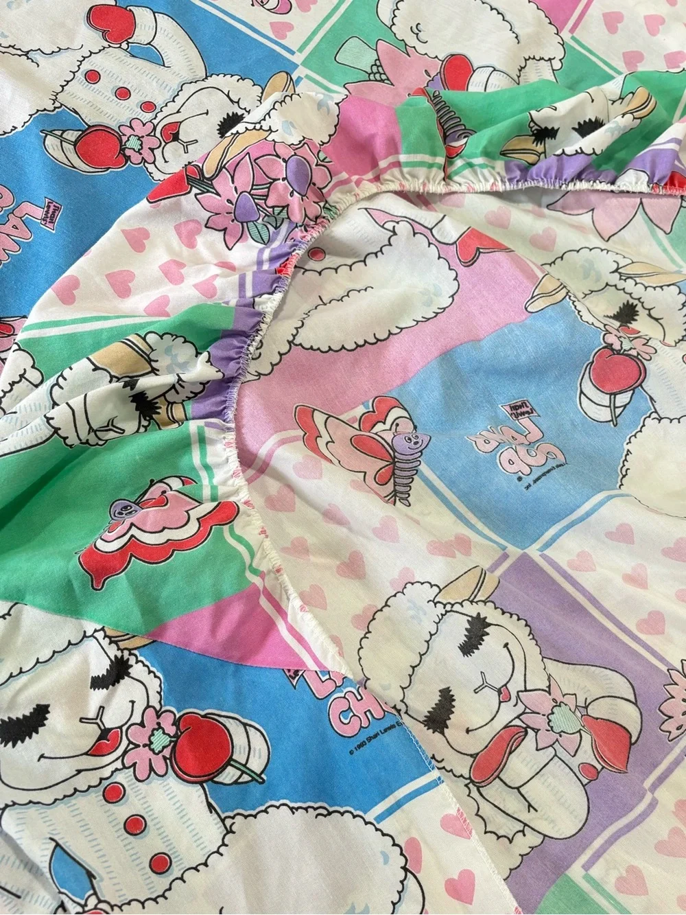 Shari Lewis 1993 Lamb Chop vintage fitted bed sheet for twin bed